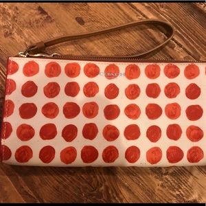 COACH red polka dot wristlet